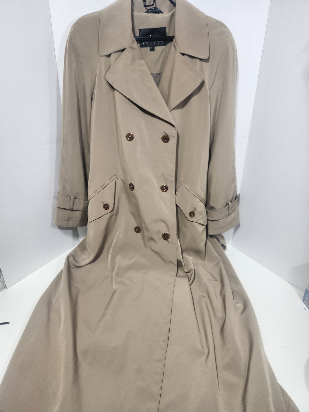 Utex Taupe Maxi Trench Dress with Chain-Link Belt - Picture 2 of 8